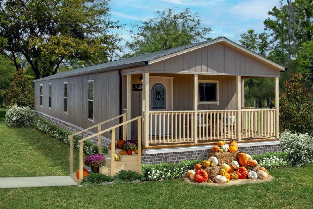 Classic c-1680-32flp elevation and exterior home features