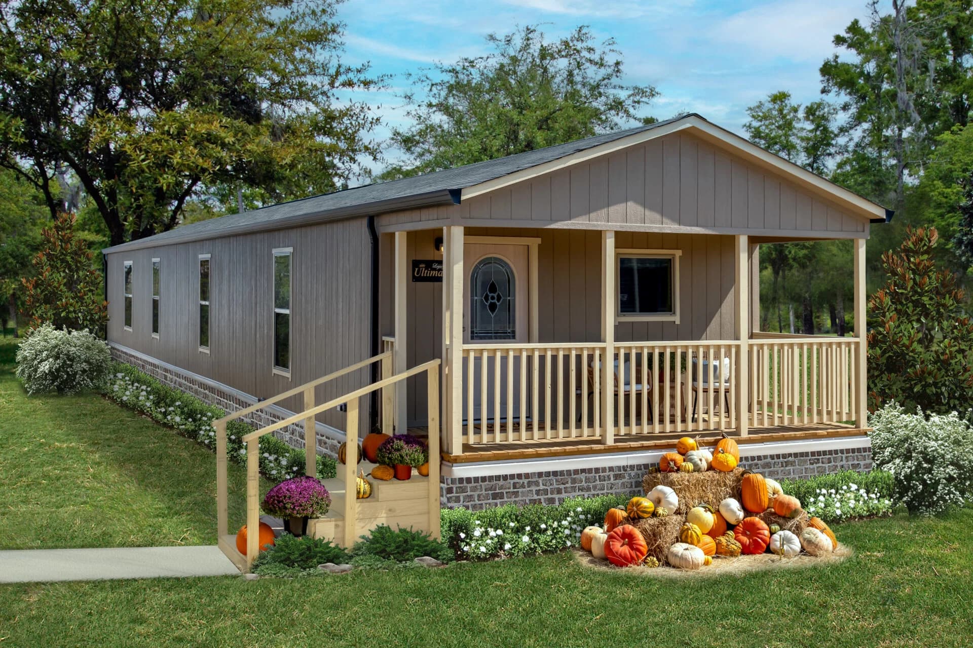 Classic c-1680-32flp elevation and exterior home features