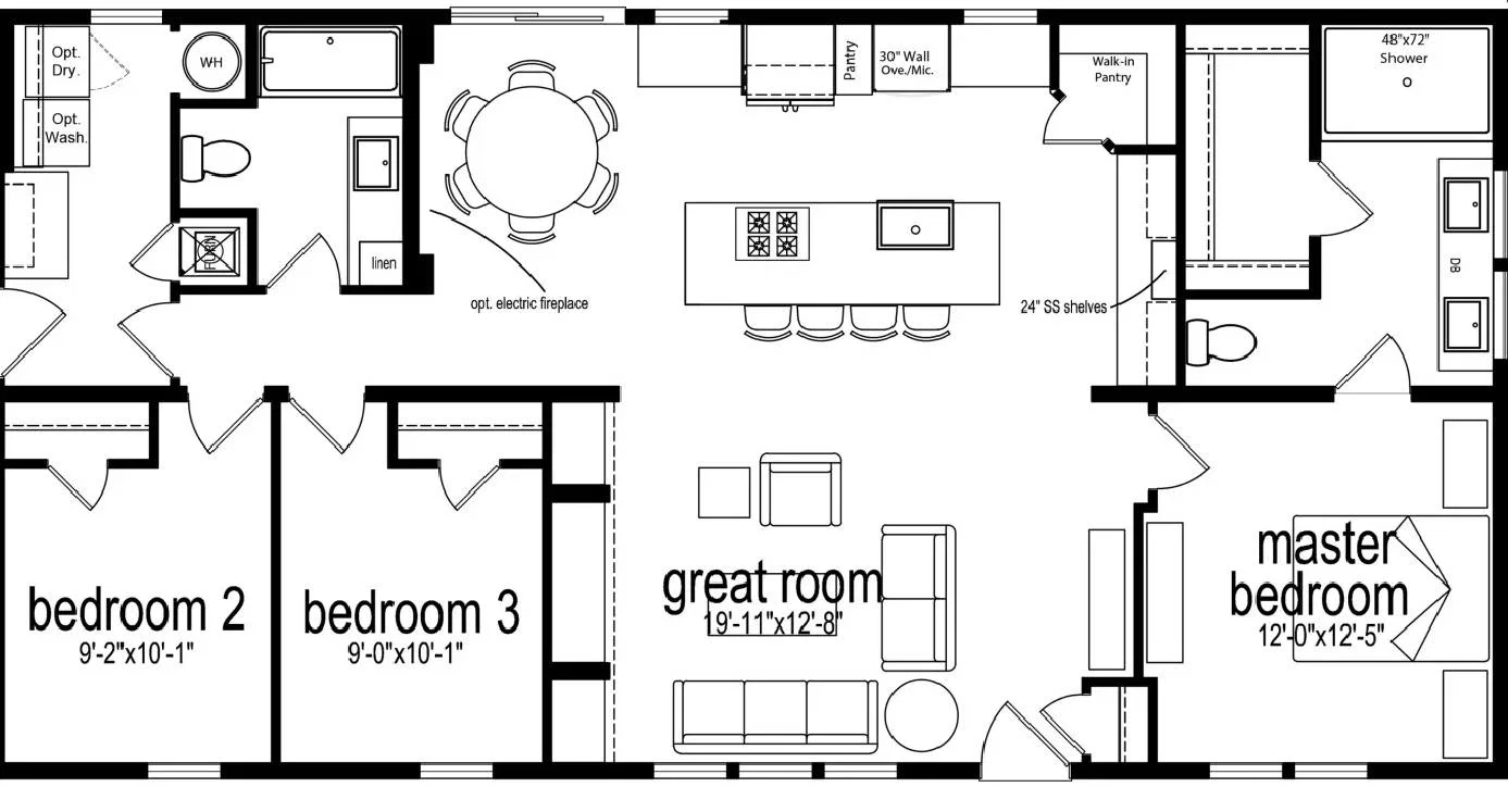 Orchid 52 floor plan home features