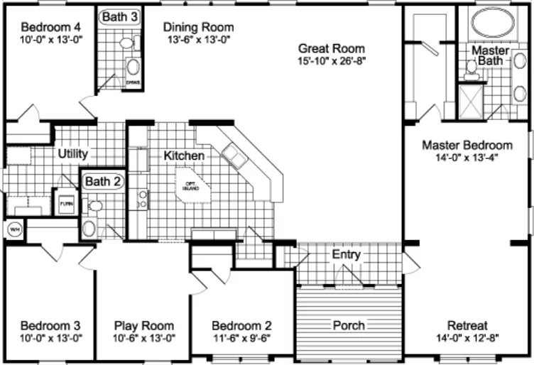 Hacienda flex 57604a floor plan home features