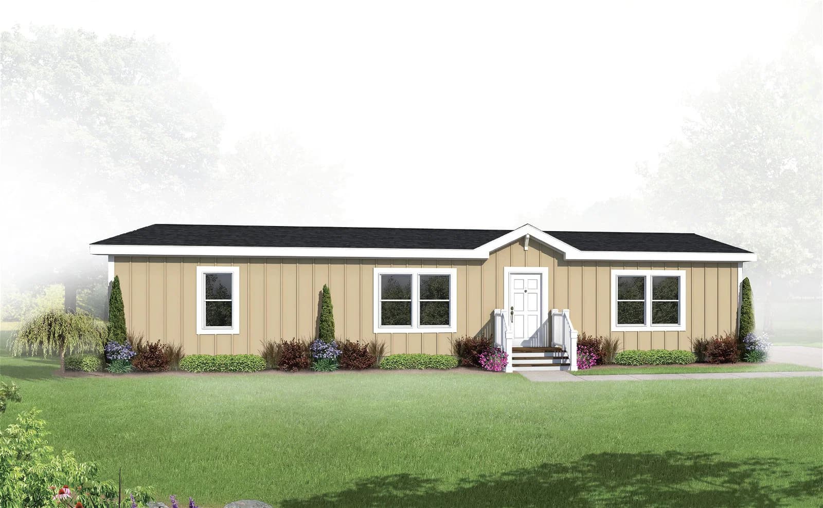 Creek hero, elevation, and exterior home features